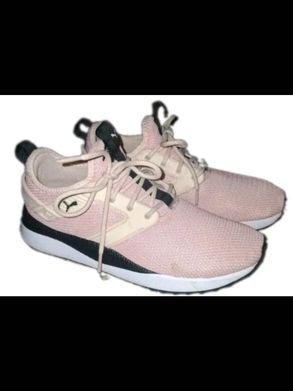 Puma Pink and Black Pacer Shoe Big Kids 6.5c/ Women's 8